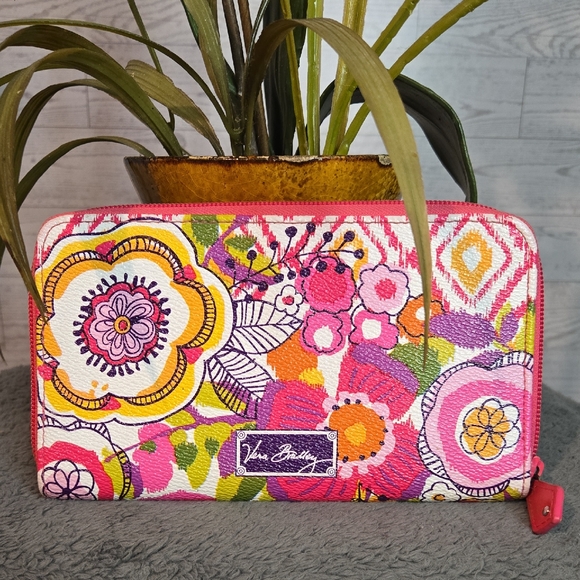Vera Bradley Handbags - Vera Bradley Pink and Yellow Floral Wallet